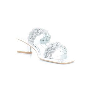 Dolce Vita Silver Beaded Braided Block Heel Sandals